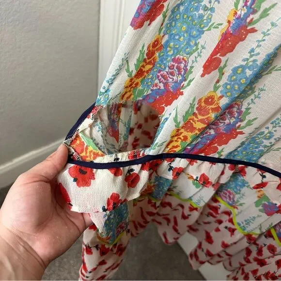 Anthropologie Lorraine Faaria  Mixed Media Tiered Maxi Skirt XL *FLAWED* Cottage - Picture 7 of 10